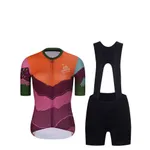 RIVANELLE Cyklistický krátky dres a krátke nohavice - SERENITY - čierna/červená/fialová RIVANELLE Cyklistický krátky dres a krátke nohavice - SERENITY - čierna/červená/fialová