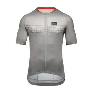 GORE Cyklistický dres s krátkym rukávom - GRID FADE 2.0 - šedá/oranžová GORE Cyklistický dres s krátkym rukávom - GRID FADE 2.0 - šedá/oranžová