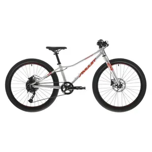 Detský horský bicykel AMULET 24 Youngster SH, alu brushed transparent red Detský horský bicykel AMULET 24 Youngster SH, alu brushed transparent red