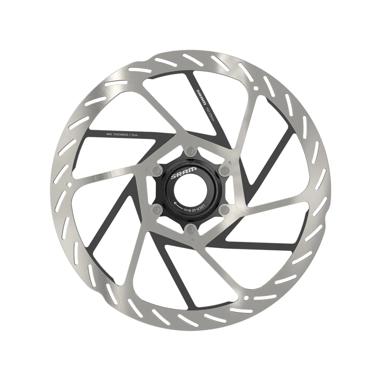 SRAM brzdový kotúč - HS2 220mm CENTER LOCK - strieborná/čierna SRAM brzdový kotúč - HS2 220mm CENTER LOCK - strieborná/čierna