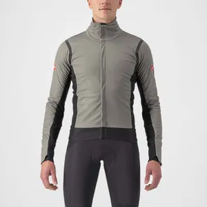 CASTELLI Cyklistická zateplená bunda - ALPHA RoS 2 - šedá/čierna CASTELLI Cyklistická zateplená bunda - ALPHA RoS 2 - šedá/čierna