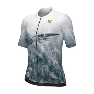 ALÉ Cyklistický dres s krátkym rukávom - QUARTZ PR-E - biela/zelená ALÉ Cyklistický dres s krátkym rukávom - QUARTZ PR-E - biela/zelená