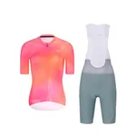 RIVANELLE Cyklistický krátky dres a krátke nohavice - COSMA - zelená/oranžová/ružová RIVANELLE Cyklistický krátky dres a krátke nohavice - COSMA - zelená/oranžová/ružová