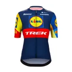 SANTINI Cyklistický dres s krátkym rukávom - LIDL TREK 2024 LADY - žltá/červená/modrá SANTINI Cyklistický dres s krátkym rukávom - LIDL TREK 2024 LADY - žltá/červená/modrá