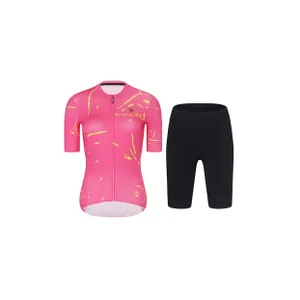 RIVANELLE Cyklistický krátky dres a krátke nohavice - PASSION - žltá/ružová RIVANELLE Cyklistický krátky dres a krátke nohavice - PASSION - žltá/ružová