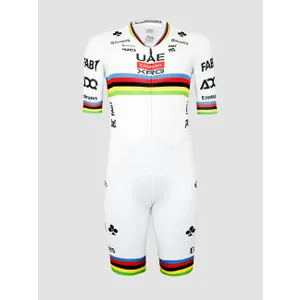 PISSEI Cyklistická kombinéza - TADEJ POGACAR WORLD CHAMP ROAD - biela PISSEI Cyklistická kombinéza - TADEJ POGACAR WORLD CHAMP ROAD - biela