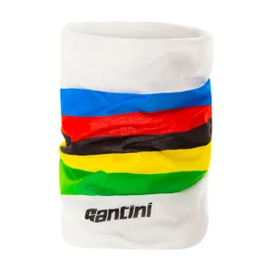 SANTINI Cyklistický nákrčník - UCI RAINBOW - biela/dúhová SANTINI Cyklistický nákrčník - UCI RAINBOW - biela/dúhová