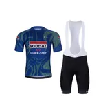BONAVELO Cyklistický krátky dres a krátke nohavice - SOUDAL-QUICKSTEP 2026 - čierna/modrá/zelená BONAVELO Cyklistický krátky dres a krátke nohavice - SOUDAL-QUICKSTEP 2026 - čierna/modrá/zelená