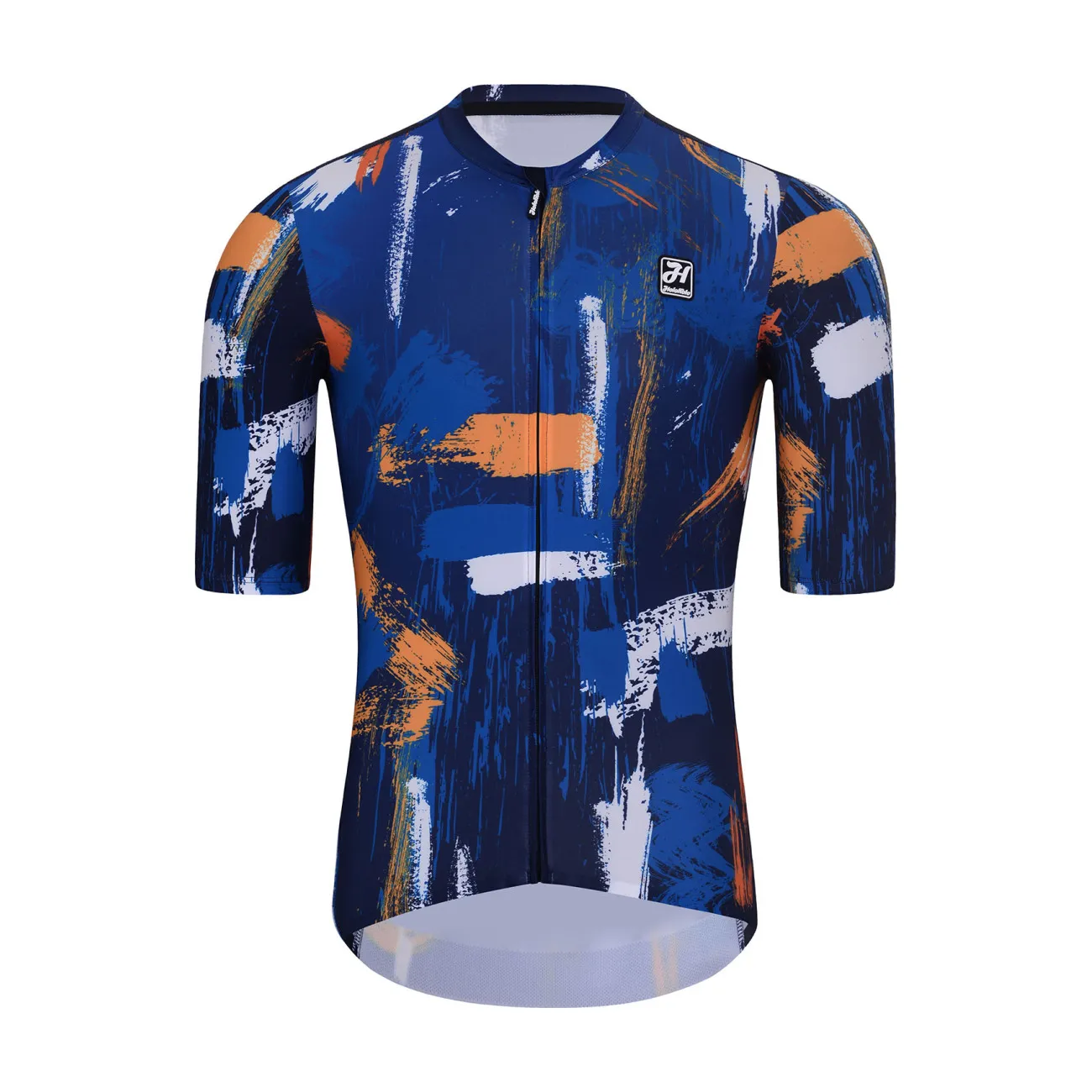 HOLOKOLO Cyklistický dres s krátkym rukávom - STROKES - oranžová/modrá HOLOKOLO Cyklistický dres s krátkym rukávom - STROKES - oranžová/modrá
