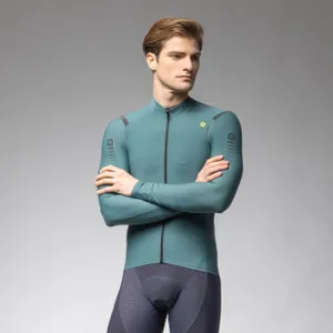 ALÉ Cyklistický dres s dlhým rukávom zimný - WARM RACE - zelená ALÉ Cyklistický dres s dlhým rukávom zimný - WARM RACE - zelená