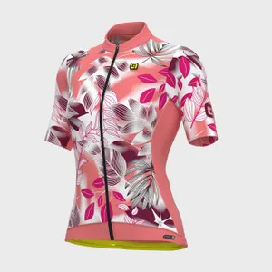 ALÉ Cyklistický dres s krátkym rukávom - PR-S GARDEN LADY - ružová/bordová/biela ALÉ Cyklistický dres s krátkym rukávom - PR-S GARDEN LADY - ružová/bordová/biela