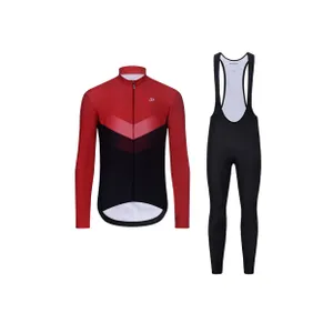 HOLOKOLO Cyklistický dlhý dres a nohavice - ARROW WINTER - červená/čierna HOLOKOLO Cyklistický dlhý dres a nohavice - ARROW WINTER - červená/čierna