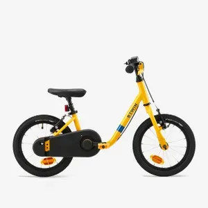 Detský bicykel - Detský bicykel s odrážadlom 2v1 Discover 500 3 až 5 rokov 14-palcový žltý Detský bicykel - Detský bicykel s odrážadlom 2v1 Discover 500 3 až 5 rokov 14-palcový žltý