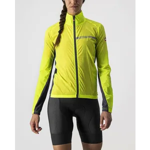 CASTELLI Cyklistická vetruodolná bunda - SQUADRA STRECH LADY - žltá CASTELLI Cyklistická vetruodolná bunda - SQUADRA STRECH LADY - žltá