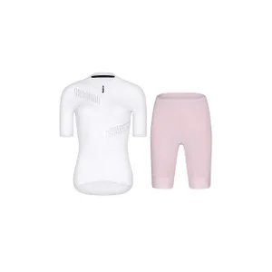RIVANELLE Cyklistický krátky dres a krátke nohavice - CRYSTELLE - ružová/biela RIVANELLE Cyklistický krátky dres a krátke nohavice - CRYSTELLE - ružová/biela