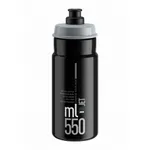 Fľaša na bicykel ELITE Fľaša JET čierna šedé logo 550 ml Fľaša na bicykel ELITE Fľaša JET čierna šedé logo 550 ml