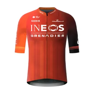 GOBIK Cyklistický dres s krátkym rukávom - REACTIVE INEOS GRENADIERS 2024 - červená/oranžová GOBIK Cyklistický dres s krátkym rukávom - REACTIVE INEOS GRENADIERS 2024 - červená/oranžová