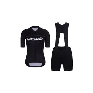 RIVANELLE Cyklistický krátky dres a krátke nohavice - GEAR UP - biela/čierna RIVANELLE Cyklistický krátky dres a krátke nohavice - GEAR UP - biela/čierna