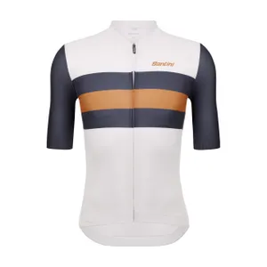 SANTINI Cyklistický dres s krátkym rukávom - ECO SLEEK NEW BENGAL - biela/šedá SANTINI Cyklistický dres s krátkym rukávom - ECO SLEEK NEW BENGAL - biela/šedá