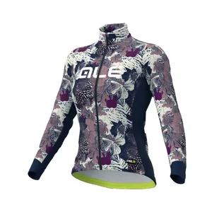 ALÉ Cyklistický dres s dlhým rukávom zimný - AMAZZONIA LADY WNT - modrá/béžová ALÉ Cyklistický dres s dlhým rukávom zimný - AMAZZONIA LADY WNT - modrá/béžová