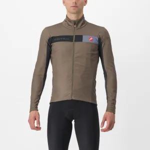 CASTELLI Cyklistická zateplená bunda - MORTIROLO 6S - hnedá CASTELLI Cyklistická zateplená bunda - MORTIROLO 6S - hnedá