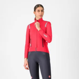 CASTELLI Cyklistická zateplená bunda - PERFETTO ROS 3 W - červená CASTELLI Cyklistická zateplená bunda - PERFETTO ROS 3 W - červená