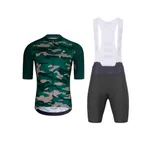 HOLOKOLO Cyklistický krátky dres a krátke nohavice - CAMOTRAIL - antracitová/zelená HOLOKOLO Cyklistický krátky dres a krátke nohavice - CAMOTRAIL - antracitová/zelená