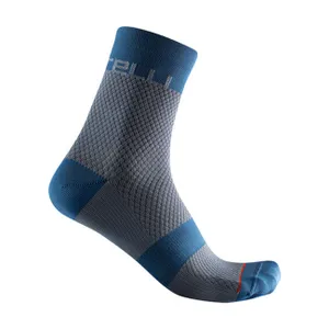 CASTELLI Cyklistické ponožky klasické - VELOCISSIMA 12 LADY - šedá/modrá CASTELLI Cyklistické ponožky klasické - VELOCISSIMA 12 LADY - šedá/modrá
