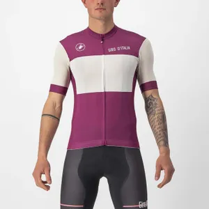 CASTELLI Cyklistický dres s krátkym rukávom - GIRO D%27ITALIA 2024 - biela/fialová CASTELLI Cyklistický dres s krátkym rukávom - GIRO D%27ITALIA 2024 - biela/fialová