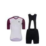 RIVANELLE Cyklistický krátky dres a krátke nohavice - TECHNICAL - biela/čierna/bordová RIVANELLE Cyklistický krátky dres a krátke nohavice - TECHNICAL - biela/čierna/bordová