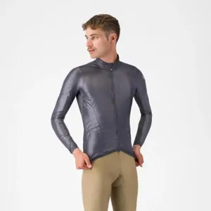 CASTELLI Cyklistická vetruodolná bunda - ARIA SHELL 2 - šedá CASTELLI Cyklistická vetruodolná bunda - ARIA SHELL 2 - šedá