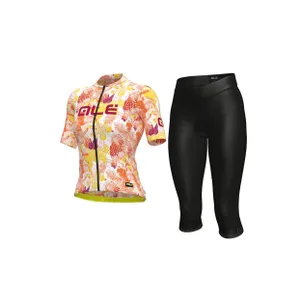ALÉ Cyklistický krátky dres a krátke nohavice - PR-S AMAZZONIA LADY - čierna/oranžová ALÉ Cyklistický krátky dres a krátke nohavice - PR-S AMAZZONIA LADY - čierna/oranžová