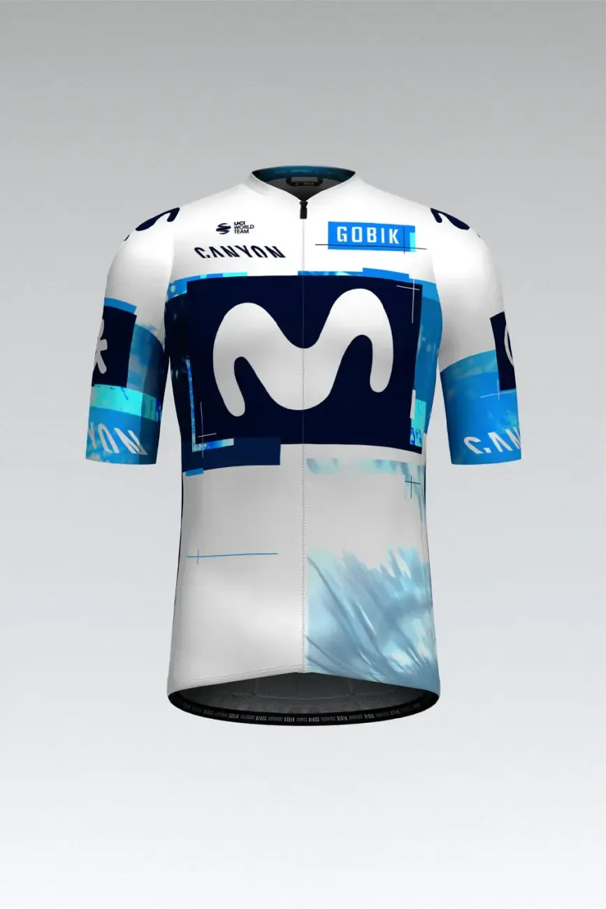 GOBIK Cyklistický dres s krátkym rukávom - ODYSSEY MOVISTAR TEAM 2025 - biela/modrá/svetlo modrá GOBIK Cyklistický dres s krátkym rukávom - ODYSSEY MOVISTAR TEAM 2025 - biela/modrá/svetlo modrá