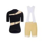 RIVANELLE Cyklistický krátky dres a krátke nohavice - GLAMOR - béžová/čierna RIVANELLE Cyklistický krátky dres a krátke nohavice - GLAMOR - béžová/čierna