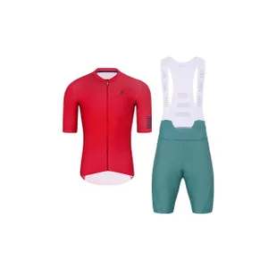 HOLOKOLO Cyklistický krátky dres a krátke nohavice - VICTORIOUS - zelená/červená HOLOKOLO Cyklistický krátky dres a krátke nohavice - VICTORIOUS - zelená/červená