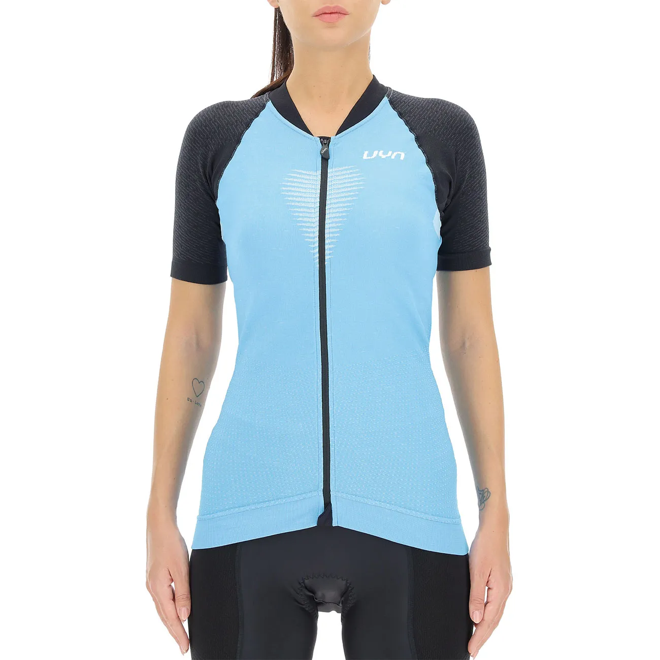 UYN Cyklistický dres s krátkym rukávom - GRANFONDO LADY - antracitová/svetlo modrá UYN Cyklistický dres s krátkym rukávom - GRANFONDO LADY - antracitová/svetlo modrá