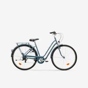 Mestský bicykel - Mestský bicykel Elops 120 so zníženým rámom modrý Mestský bicykel - Mestský bicykel Elops 120 so zníženým rámom modrý