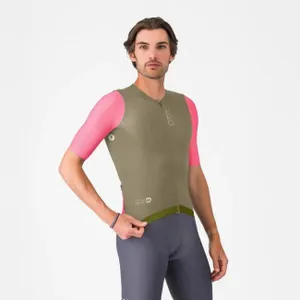 CASTELLI Cyklistický dres s krátkym rukávom - CORRETTO - ružová/hnedá CASTELLI Cyklistický dres s krátkym rukávom - CORRETTO - ružová/hnedá