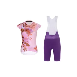 RIVANELLE Cyklistický krátky dres a krátke nohavice - MISS FLOWERY - fialová/ružová RIVANELLE Cyklistický krátky dres a krátke nohavice - MISS FLOWERY - fialová/ružová