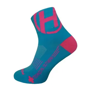 HAVEN Cyklistické ponožky klasické - LITE SILVER NEO 2PAK - modrá/ružová HAVEN Cyklistické ponožky klasické - LITE SILVER NEO 2PAK - modrá/ružová