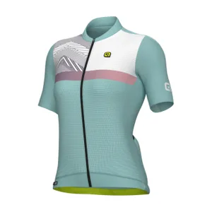 ALÉ Cyklistický dres s krátkym rukávom - ZIG ZAG PR-S - tyrkysová ALÉ Cyklistický dres s krátkym rukávom - ZIG ZAG PR-S - tyrkysová
