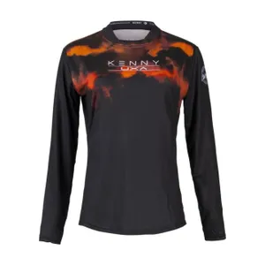 KENNY Cyklistický dres s dlhým rukávom letný - CHARGER - čierna/oranžová KENNY Cyklistický dres s dlhým rukávom letný - CHARGER - čierna/oranžová