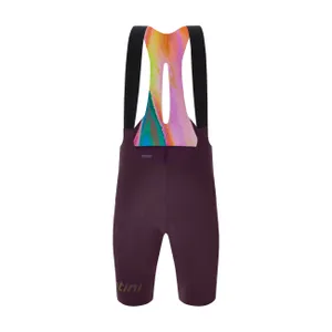 SANTINI Cyklistické nohavice krátke s trakmi - UNICO EDGE - bordová SANTINI Cyklistické nohavice krátke s trakmi - UNICO EDGE - bordová