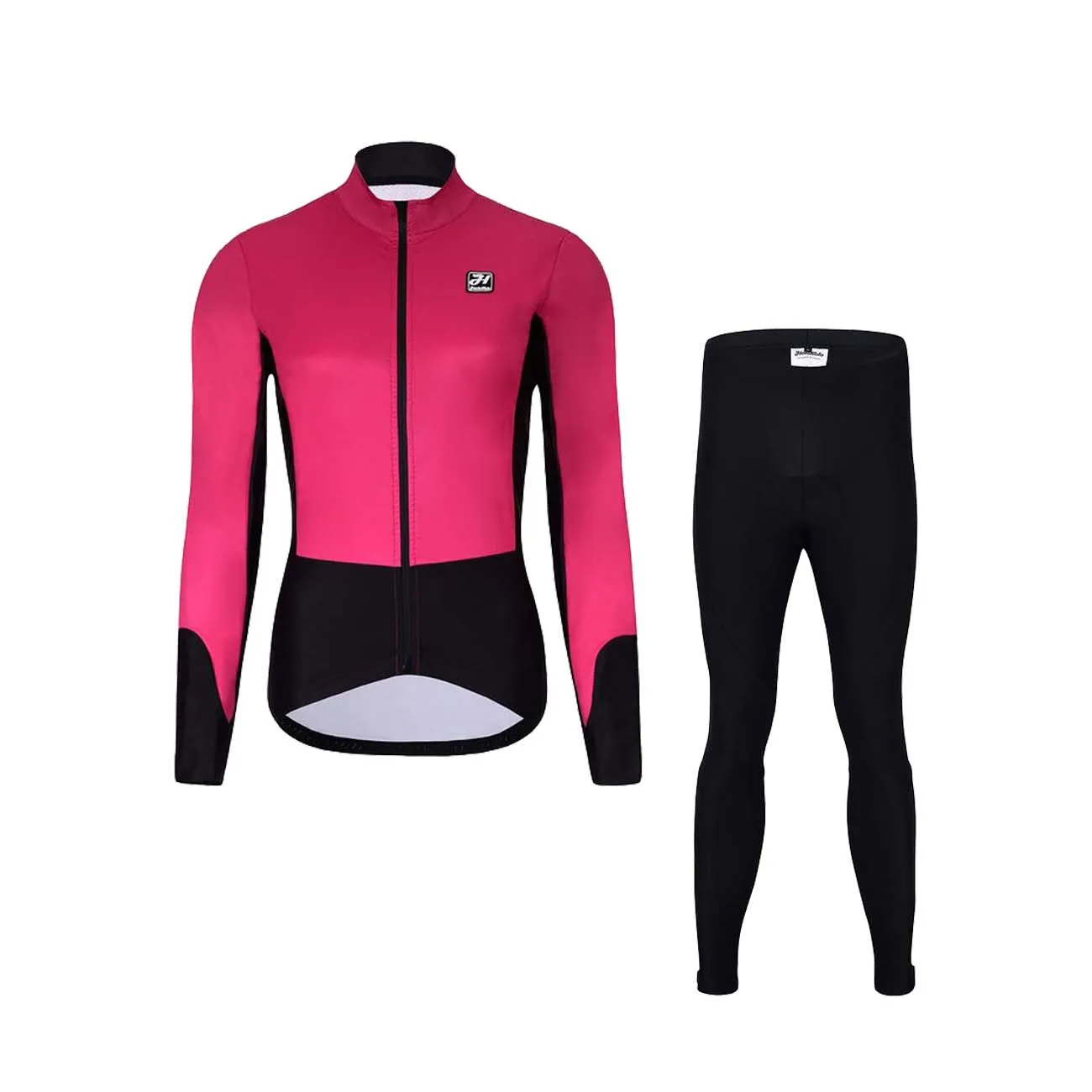 HOLOKOLO Cyklistická zimná bunda a nohavice - CLASSIC LADY - čierna/ružová HOLOKOLO Cyklistická zimná bunda a nohavice - CLASSIC LADY - čierna/ružová