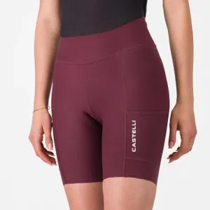 CASTELLI Cyklistické nohavice krátke bez trakov - COMFORT TRAVEL - bordová CASTELLI Cyklistické nohavice krátke bez trakov - COMFORT TRAVEL - bordová