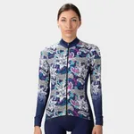 ALÉ Cyklistický dres s dlhým rukávom zimný - HIBISCUS PR-R - modrá/biela ALÉ Cyklistický dres s dlhým rukávom zimný - HIBISCUS PR-R - modrá/biela