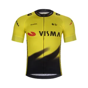 BONAVELO Cyklistický dres s krátkym rukávom - VISMA 2026 - žltá/čierna BONAVELO Cyklistický dres s krátkym rukávom - VISMA 2026 - žltá/čierna