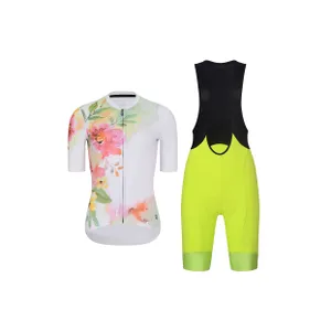 RIVANELLE Cyklistický krátky dres a krátke nohavice - FLOWERY LADY - žltá/viacfarebná RIVANELLE Cyklistický krátky dres a krátke nohavice - FLOWERY LADY - žltá/viacfarebná
