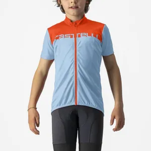 CASTELLI Cyklistický dres s krátkym rukávom - NEO PROLOGO - svetlo modrá/oranžová CASTELLI Cyklistický dres s krátkym rukávom - NEO PROLOGO - svetlo modrá/oranžová