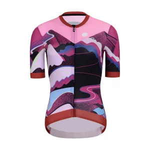RIVANELLE Cyklistický dres s krátkym rukávom - SUNSET ELITE LADY LIMITED EDITION - ružová/viacfarebná RIVANELLE Cyklistický dres s krátkym rukávom - SUNSET ELITE LADY LIMITED EDITION - ružová/viacfarebná